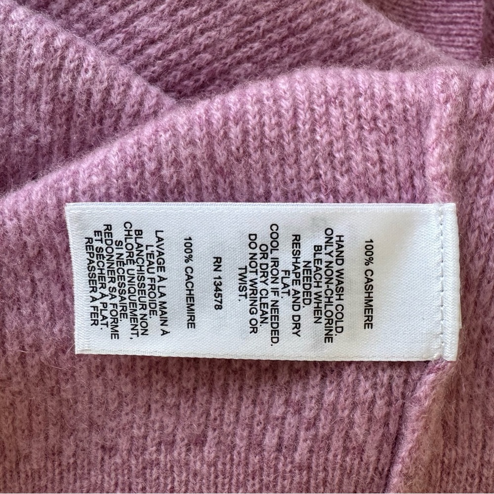 Vineyard Vines Classic Quarter-Zip 100 % Cashmere Sweater Large Lilac Pre-Owned - Picture 8 of 9